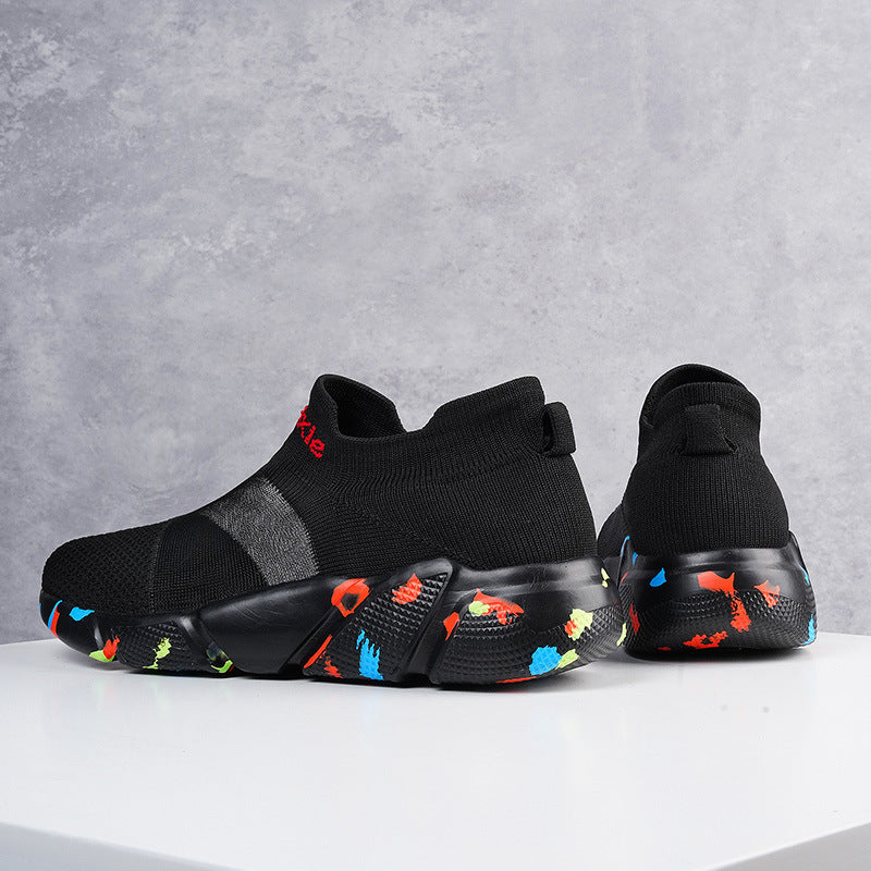 Damen Bequeme Slip-On Sneakers mit atmungsaktiver Strick-Oberfläche