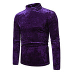 Herren eleganter Rollkragenpullover aus Samt R&B