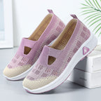 Damen Elastische Slip-On Laufschuhe mit atmungsaktivem Strickdesign R&B