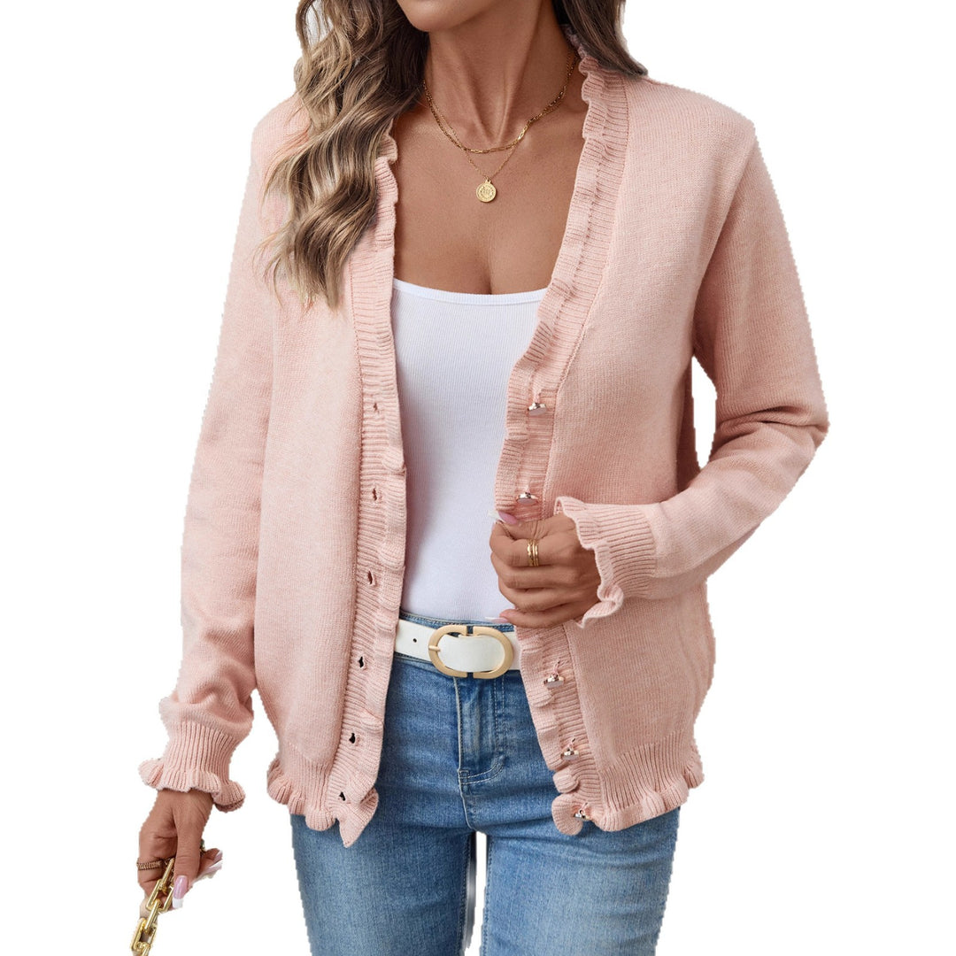 Damen Strickjacke mit Rüschen R&B