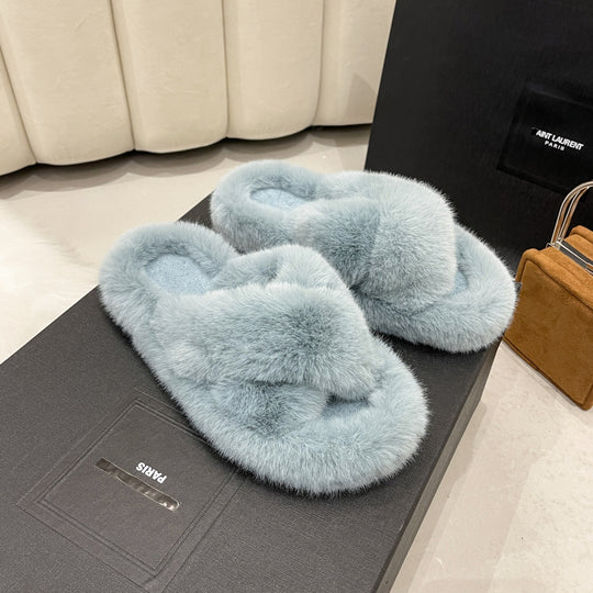 Damen Flauschige Hausschuhe mit kuscheligem Innenfutter R&B