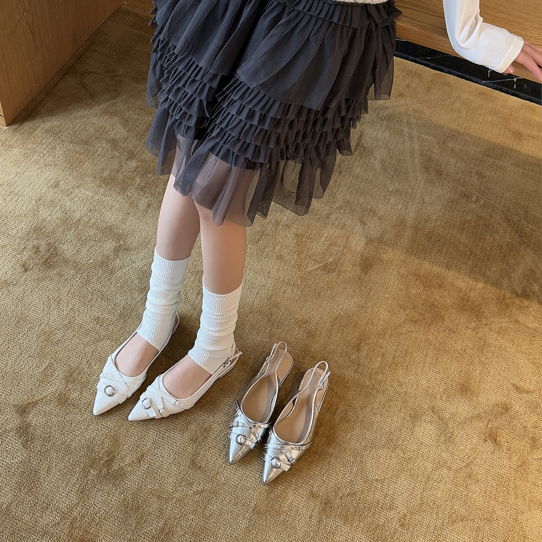 Damen Elegante Slingback-Pumps mit modischem Riemen und spitz zulaufendem Design R&B