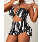 Damen Hochgeschnittener Cut-Out Badeanzug R&B