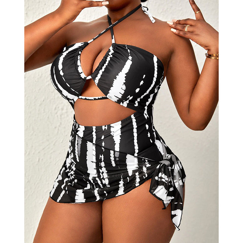 Damen Hochgeschnittener Cut-Out Badeanzug R&B