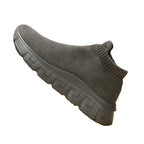 Damen bequeme Slip-On Sneakers mit elastischem Strickoberteil