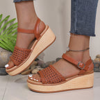 Damen Plateau Sandalen mit geflochtenem Riemen R&B