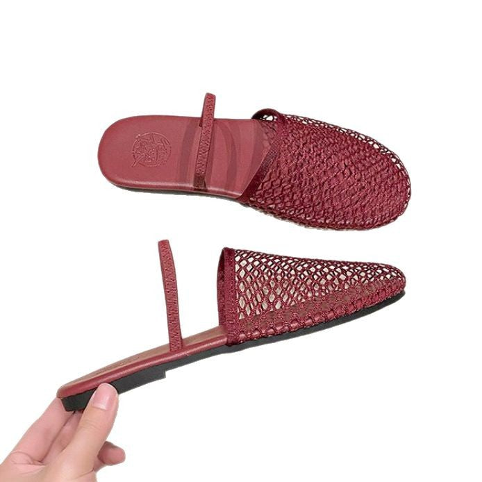 Damen komfortable und elegante offene Pantoletten R&B