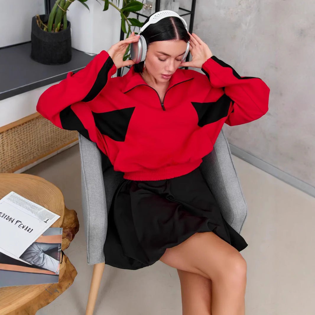Damen sportliches Freizeit-Set mit lässigem Schnitt und Kontraststreifen R&B