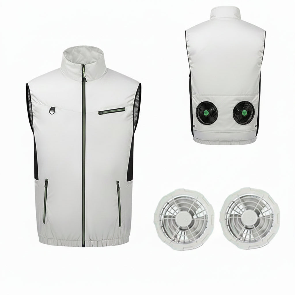 Unisex nan leichte Ventilationsweste mit dualem Lüfteranschluss, austauschbaren Filtern und wasserabweisendem Material R&B