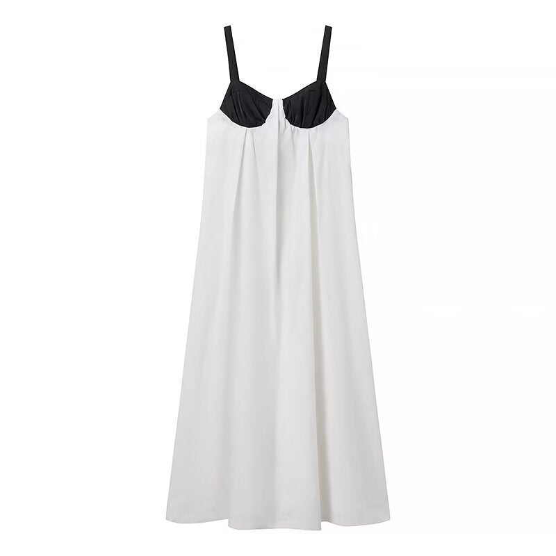 Damen Maxikleid mit geformtem Oberteil und schwingendem Rock R&B