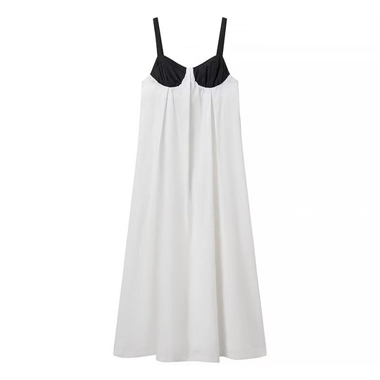 Damen Maxikleid mit geformtem Oberteil und schwingendem Rock R&B