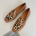 Damen Mokassin-Schuhe mit Leopardenmuster und elegantem Schnitt