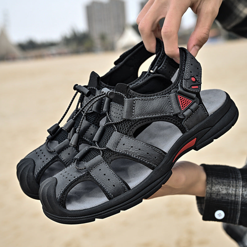 Damen Sandalen mit atmungsaktiven Netz-Elementen und rutschfester Sohle R&B