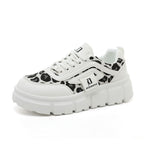 Damen Sportliche Chunky Sneakers mit einzigartigem Leopardenmuster und dämpfender Sohle R&B