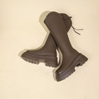 Damen kniehohe Stiefel mit elegantem Schnitt und robuster Sohle R&B
