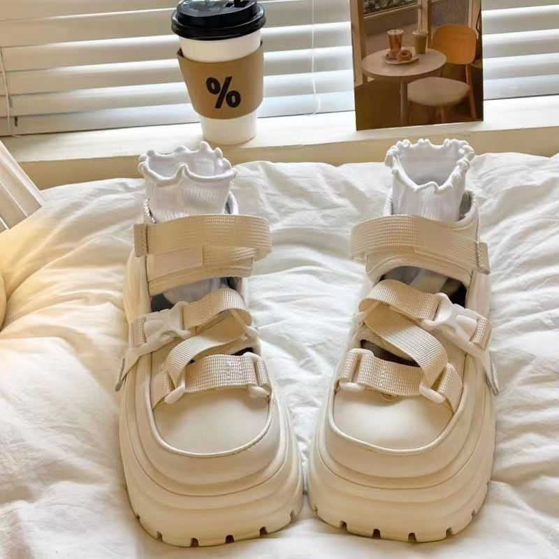 Damen Komfortable Chunky Sandalen mit verstellbaren Riemen und dämpfender Sohle