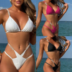 Damen Triangel-Bikini mit verzierten Trägern R&B