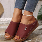 Damen Wedge-Pantoletten mit modischem Riemendesign und komfortablem Fußbett R&B