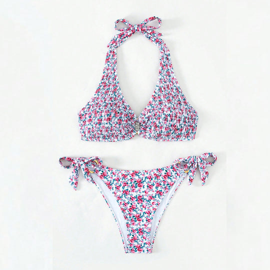 Damen Triangel-Bikini-Set mit verspielten Rüschendetails R&B