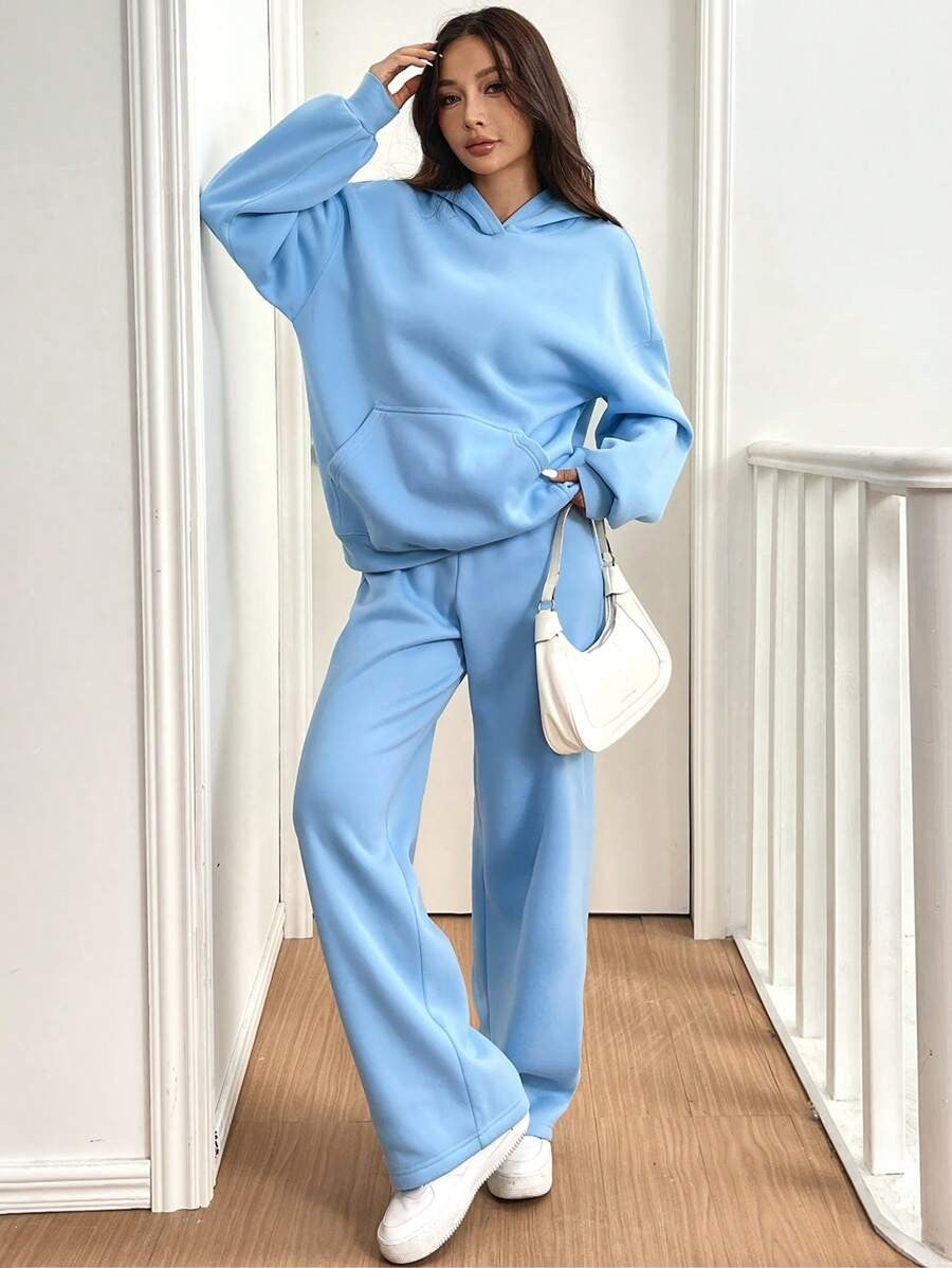 Damen Sweat-Set mit lässigem Schnitt und hohem Kragen R&B