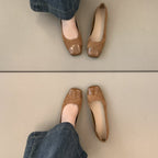 Damen Komfortable Ballerinas aus hochwertigem Wildleder mit eleganter Lackspitze R&B