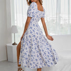Damen Maxikleid mit schulterfreier Taillierung und Rüschendetails R&B