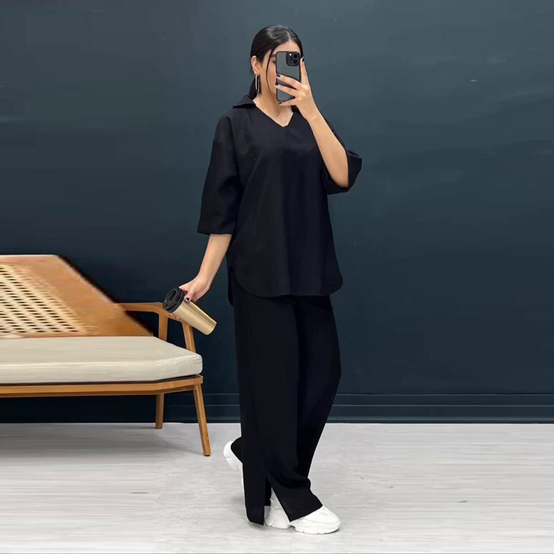 Damen lässiges Zweiteiler-Set mit modernem Schnitt R&B