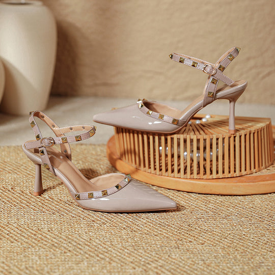 Damen stilvolle Slingback-Pumps mit dekorativen Nieten R&B