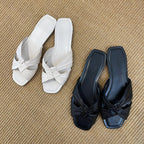 Damen modische Riemensandalen mit elegante Knotenakzent und komfortabler Innensohle R&B