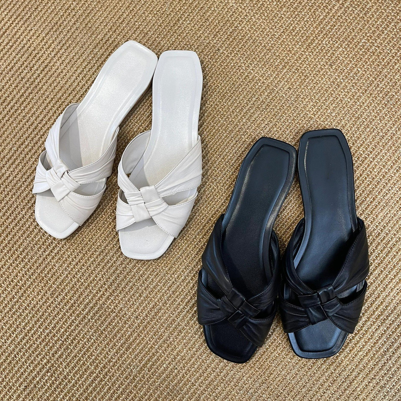 Damen modische Riemensandalen mit elegante Knotenakzent und komfortabler Innensohle R&B