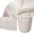 Herren Strickpullover mit klassischem Zopfdesign und hohem Kragen R&B