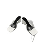 Damen Plateau-Pumps mit Schlangenmuster und transparentem Riemendesign R&B