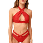 Damen Kreuzbandeau Bikini mit elegantem Schnitt und innovativen Trägerdetails R&B