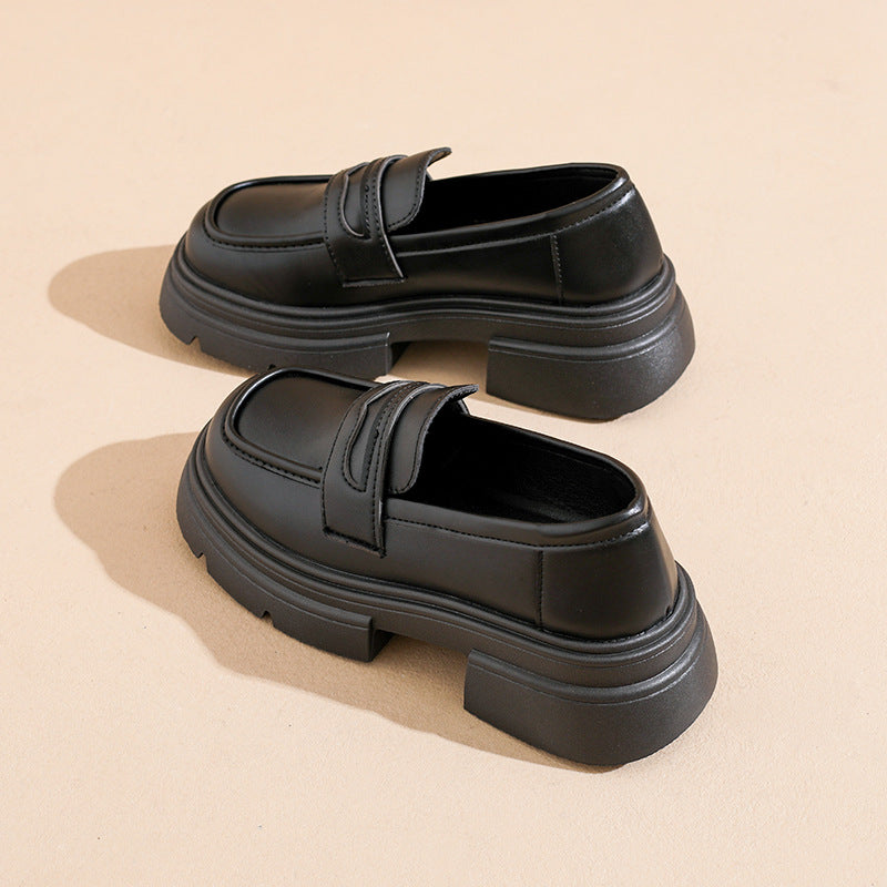 Damen modische Loafers mit robustem Plateau und eleganter Schnalle R&B