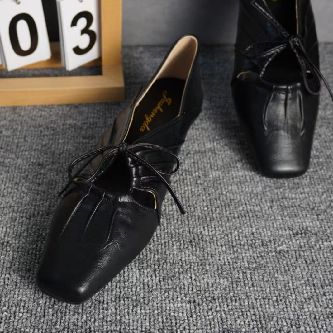 Damen elegante Slip-On Ballerinas mit kunstvollem Riemendetail