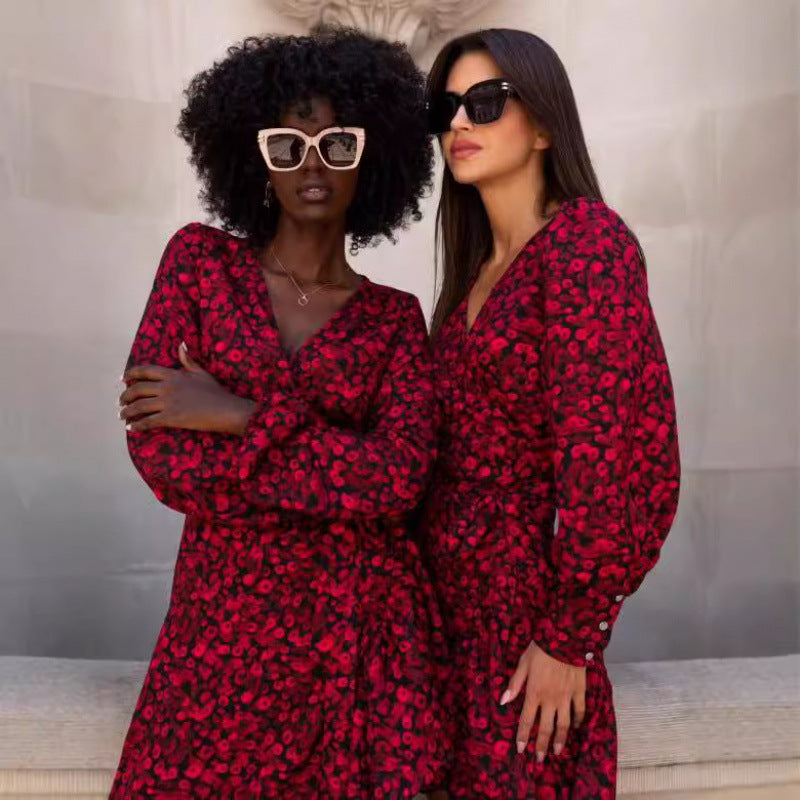 Damen schmeichelhaft Wickel-Mini-Kleid mit Leopardenmuster R&B