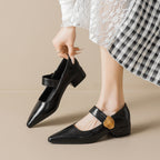 Damen elegante Slingback-Ballerinas mit angesagtem Riemen und modischem Akzent