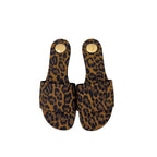 Damen Sandalen im luxuriösen Leopardenmuster mit breitem Riemen und eleganter Schnallenakzent R&B