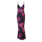 Damen Elegantes Maxikleid mit floralem Muster und Spaghetti-Trägern R&B