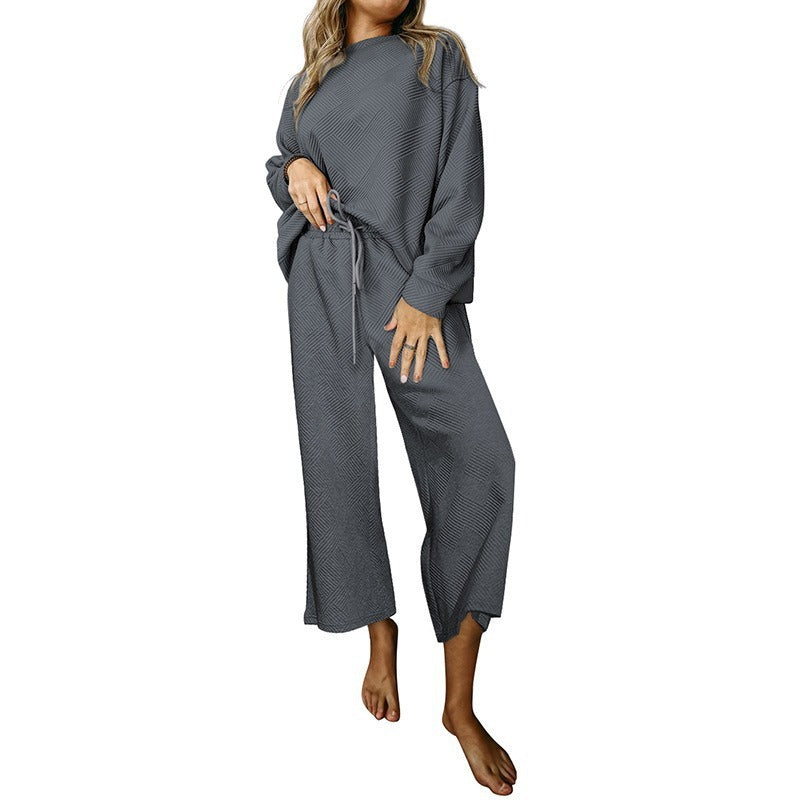 Damen Lässiges Sweater-Set mit weitem Schnitt und praktischen Bindegürteln R&B