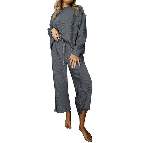 Damen Lässiges Sweater-Set mit weitem Schnitt und praktischen Bindegürteln R&B