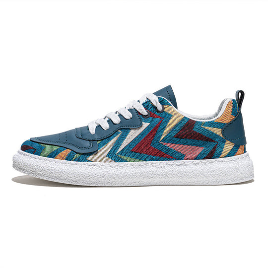 Damen Modische Sneakers mit buntem Zickzack-Muster und angenehmer Dämpfung R&B