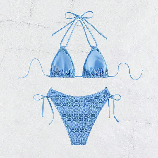 Damen Häkel-Bikini mit verspielten Bindebändern R&B