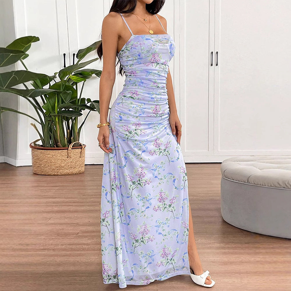 Damen Maxikleid im romantischen Floral-Design mit verstellbaren Trägern R&B