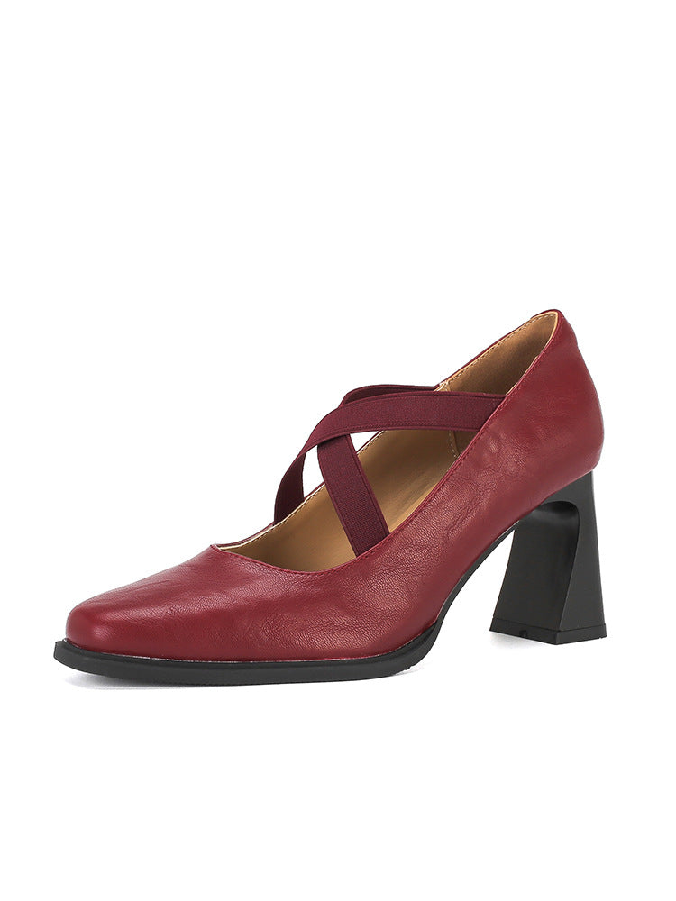 Damen elegante Pumps mit modischen Kreuzbändern R&B