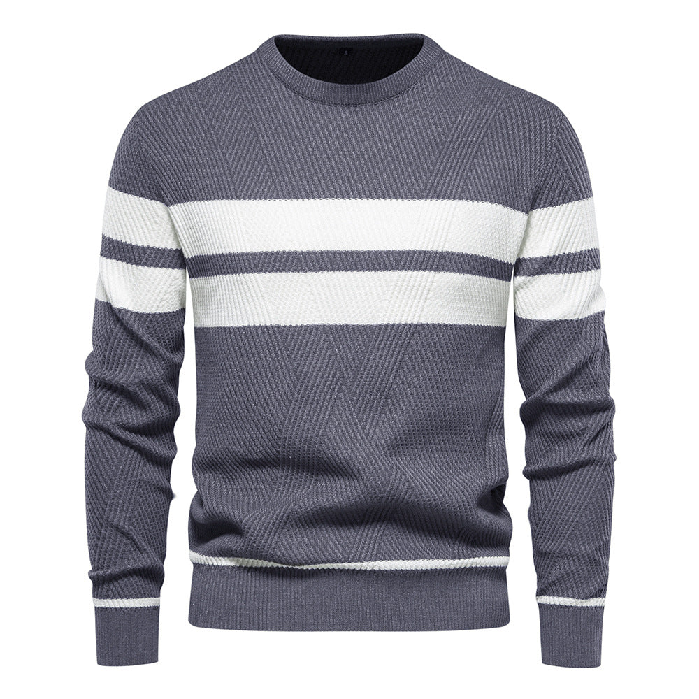 Herren strukturiertes Sweatshirt mit modernen Streifen R&B