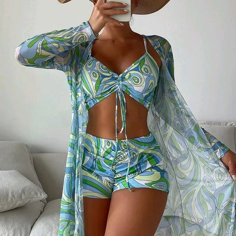 Damen Strandsetter-Set mit modischem Wickeldesign R&B