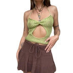 Damen gehäkeltes Oberteil mit Cut-Out-Design R&B