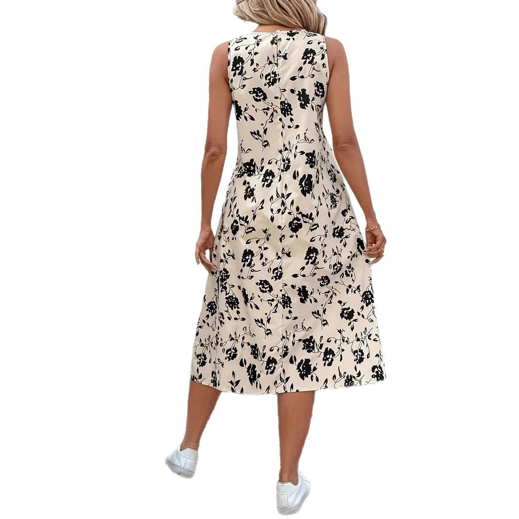 Damen Ärmelloses Maxikleid mit floralem Muster und praktischen Taschen R&B