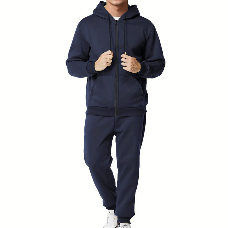 Herren Sportliches Hoodie- und Jogginganzug-Set mit praktischen Taschen und atmungsaktiven Materialien R&B